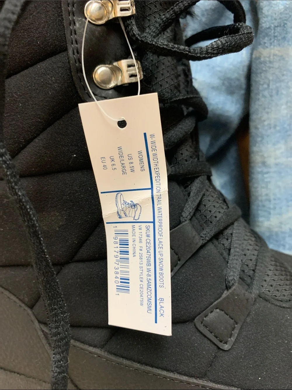 Lands' End Black Women's Fur-Trim Insulated Winter Boots